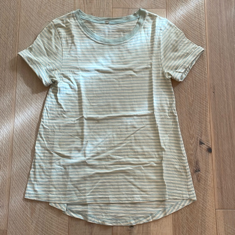 Celtic & Co Light Blue Stripe T shirt.